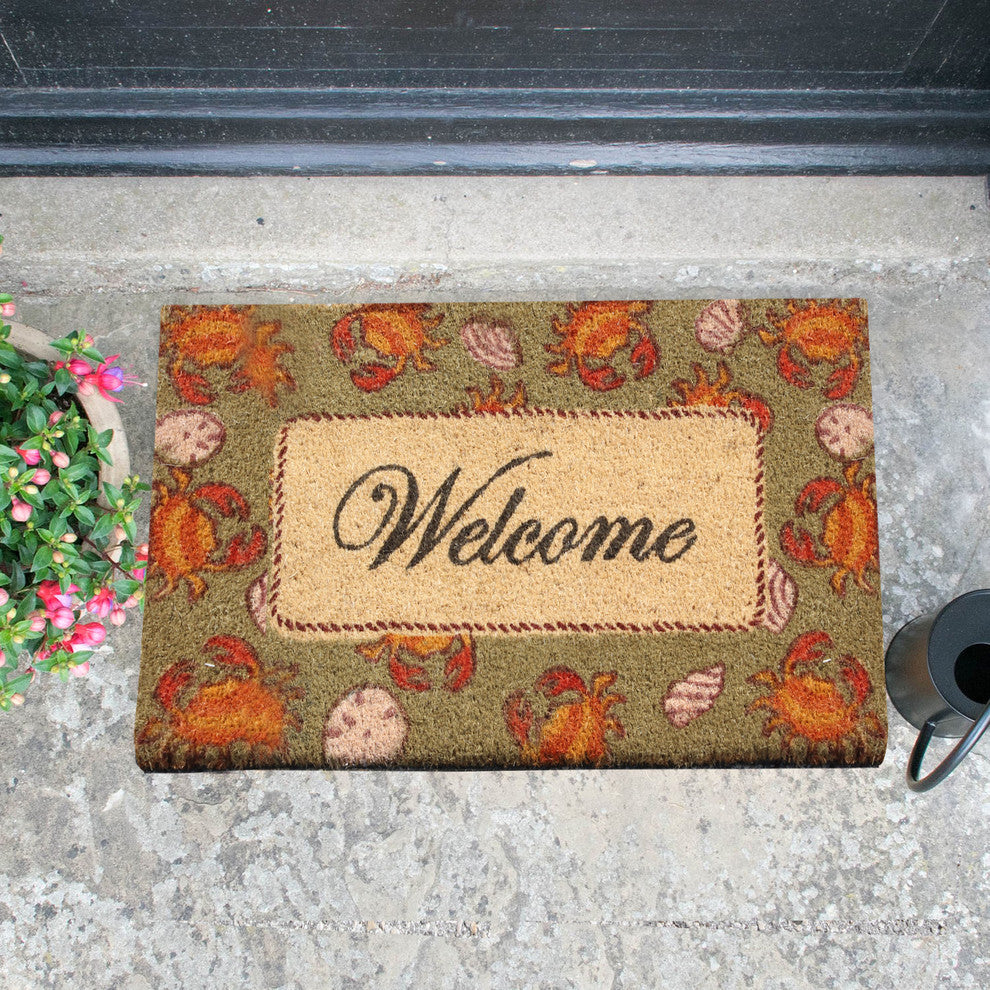 A1HC First Impression Ayden Coral Welcome 18"x30" Coir Doormat