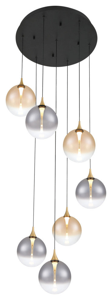 Iissa 7L 21" Gold Mix Chandelier