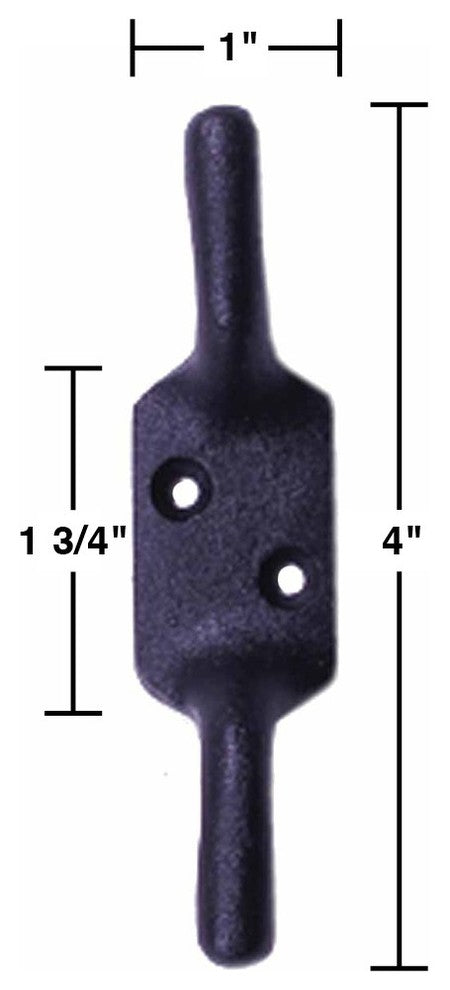 Black Wrought Iron Cleat Hooks Rope Holder for Window Cleat Hook Set of 4
