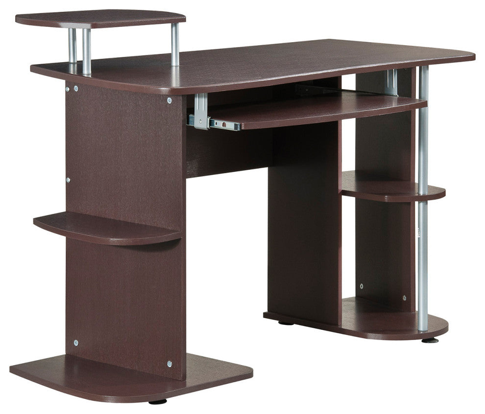 Techni Mobili Complete Computer Workstation Desk With Storage, Chocolate