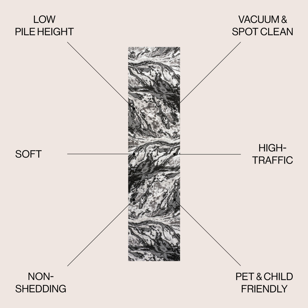 Swirl Marbled Abstract Area Rug