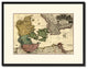 Denmark Centuries Vintage Map Print On Canvas With Picture Frame, 16" X 21"