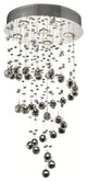 Elegant Galaxy Dining Room Light, Chrome Finish With Royal Cut Crystal