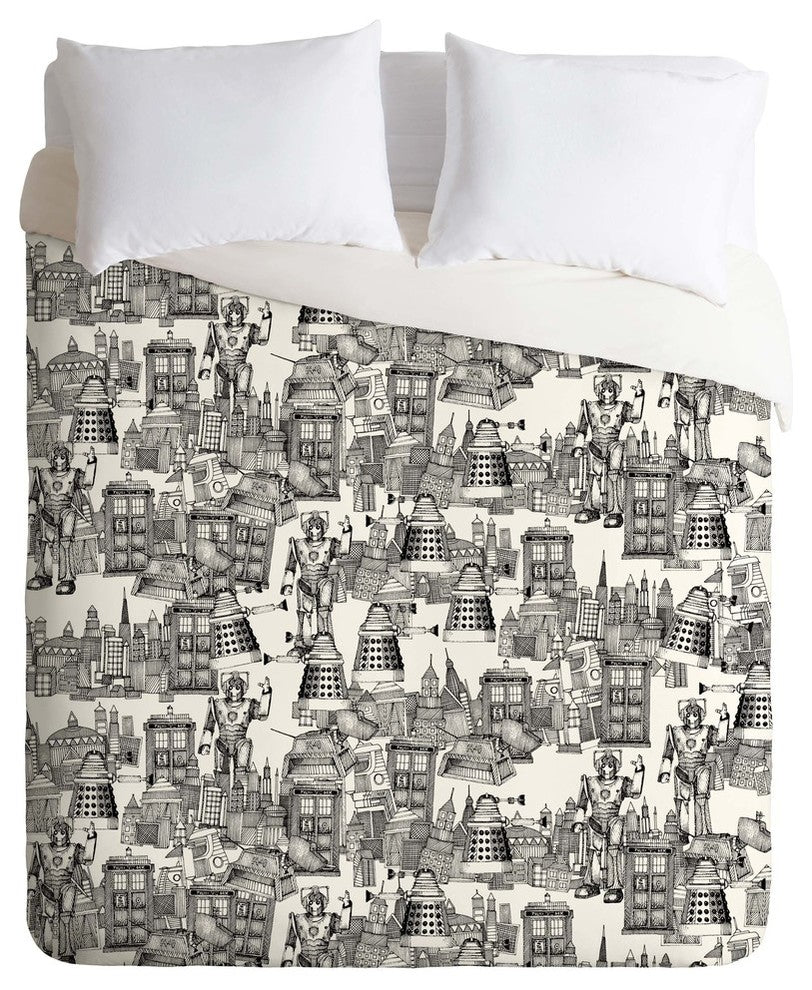 Deny Designs Sharon Turner Walking Doodle Toile De Jouy Duvet Cover - Lightweigh