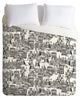 Deny Designs Sharon Turner Walking Doodle Toile De Jouy Duvet Cover - Lightweigh