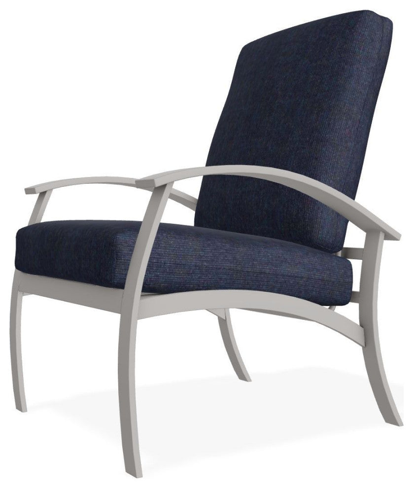 Belle Isle Cushion Deep Seating Outdoor Armchair, Indigo/Warm Gray