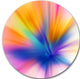 Rays Of Speed Yellow, Abstract Digital Art Disc Metal Artwork, 36"
