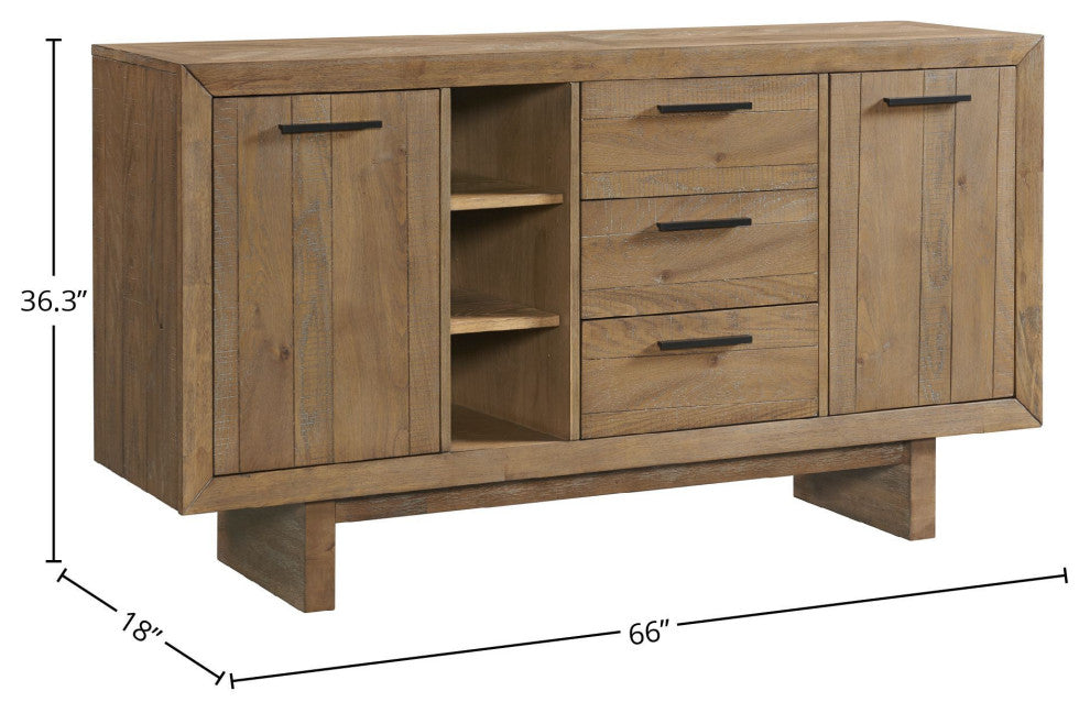 Landmark 66" Wide Sideboard, Weathered Oak