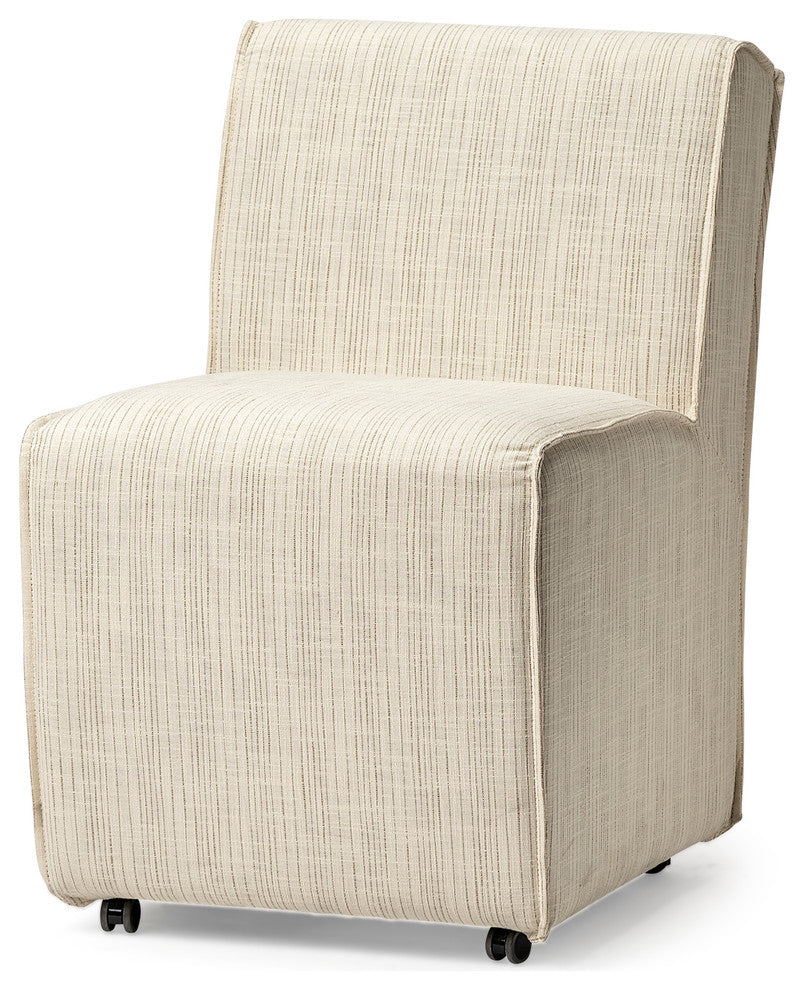 Damon Fully Upholstered Dining Chair, Set of 2, Cream