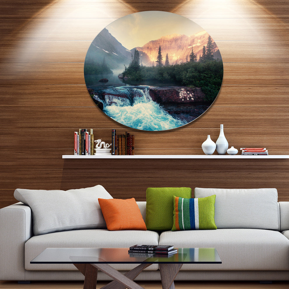 Glacier National Park Montana, Landscape Disc Metal Wall Art, 23"