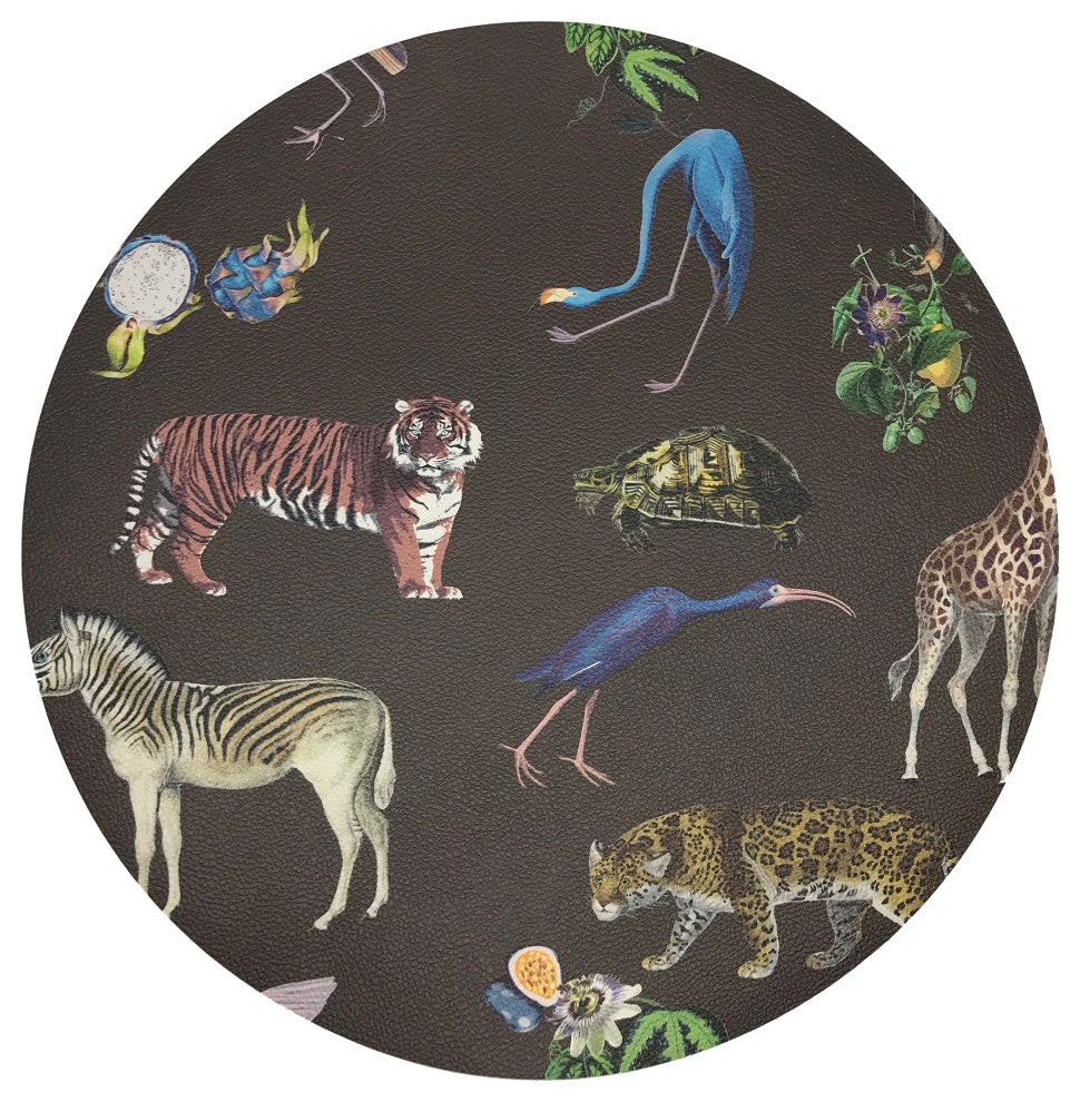 Exotix Brown 16" Round Pebble Placemat, Set of 4