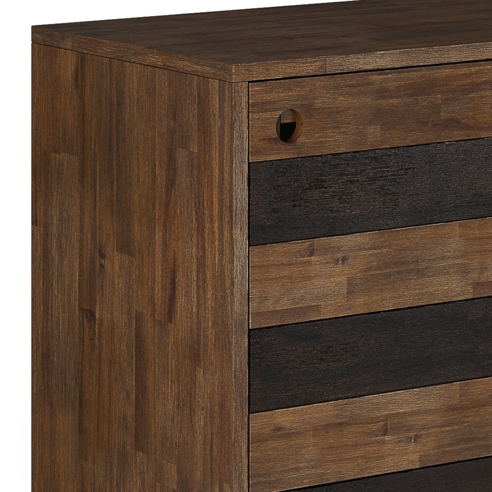 Clarkson Solid Acacia Wood Medium Storage, Rustic Natural Aged Brown