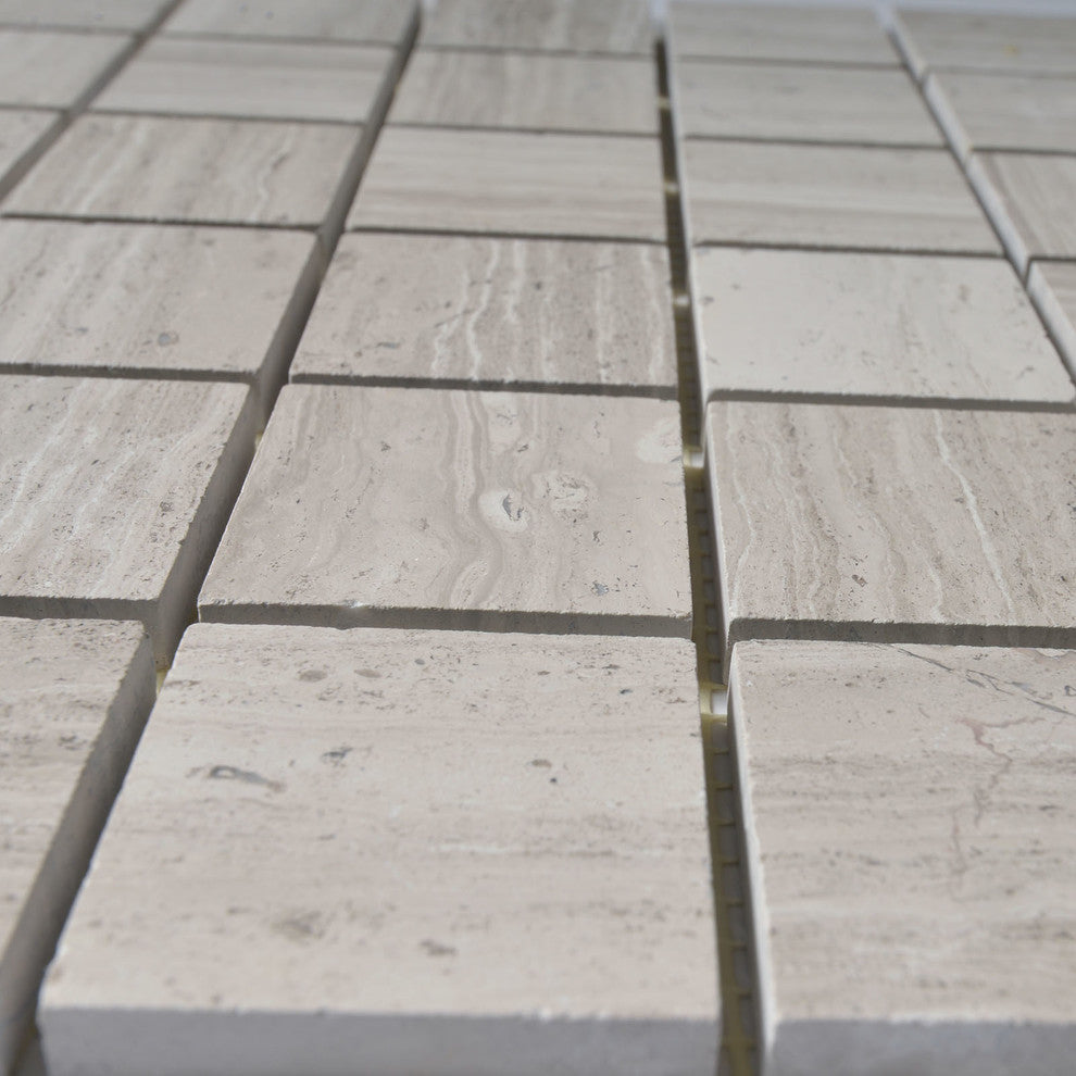 White Oak Marble Mosaic Tile, Square, Polished, Sample