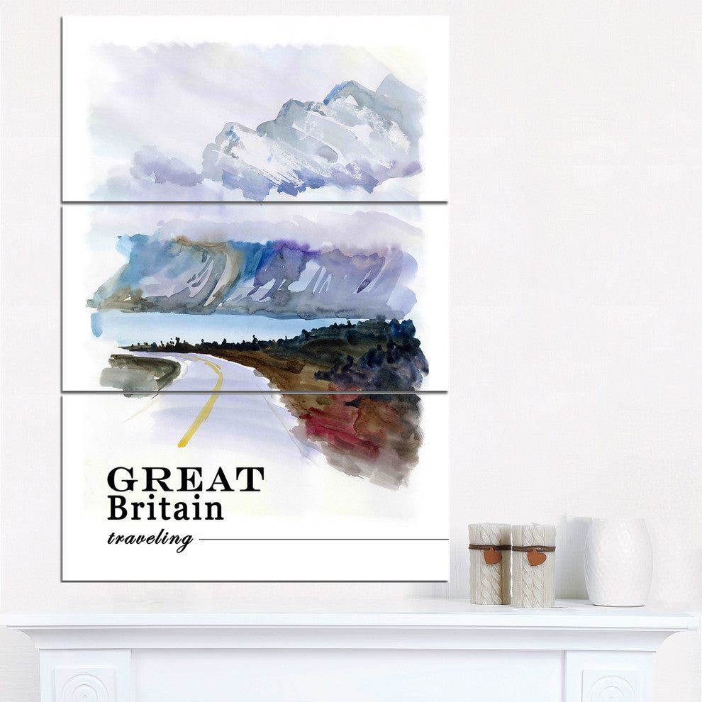 "England Cold Landscape" Metal Wall Art, 3 Panels, 28"x36"