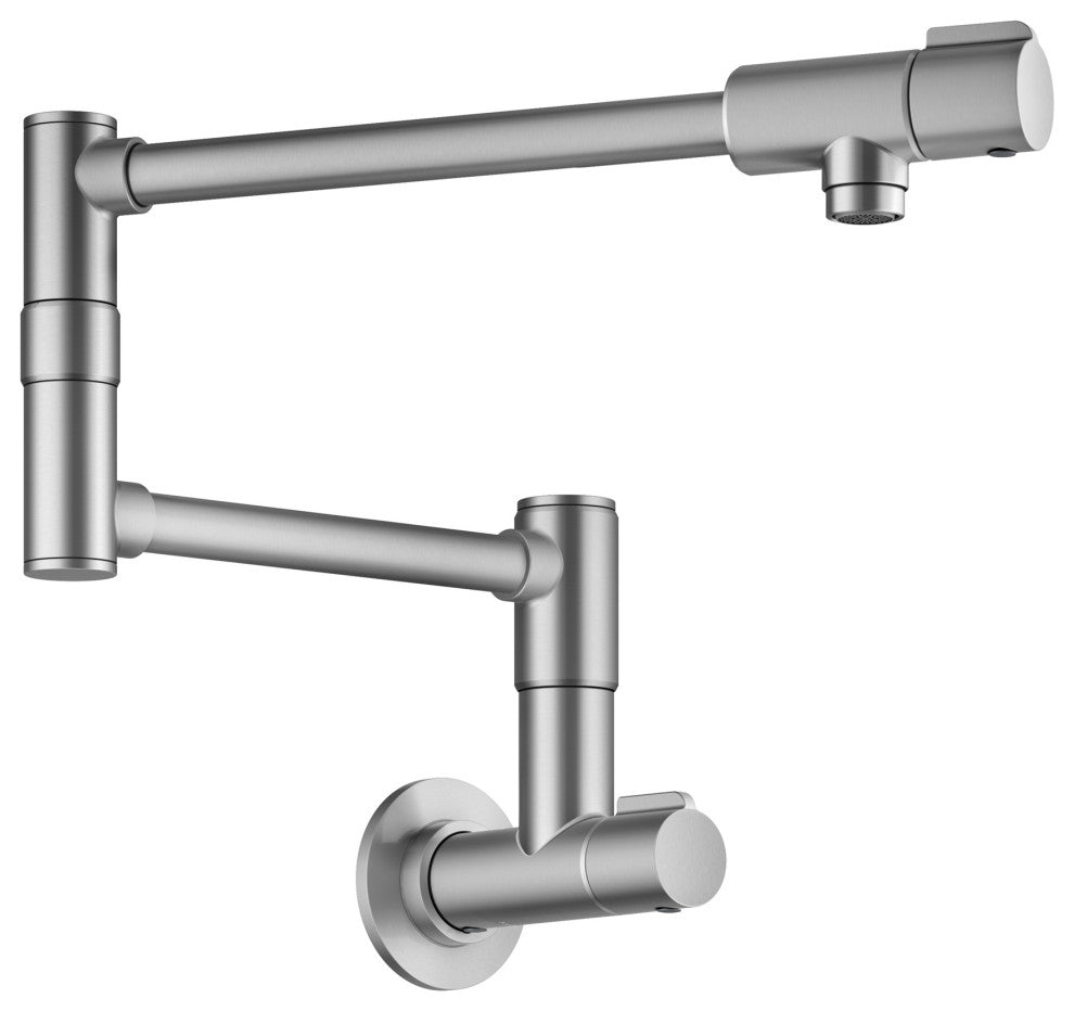 KRAUS Bolden 2 Handle Wall Mount Pot Filler Faucet, Retractable Arm, SFS
