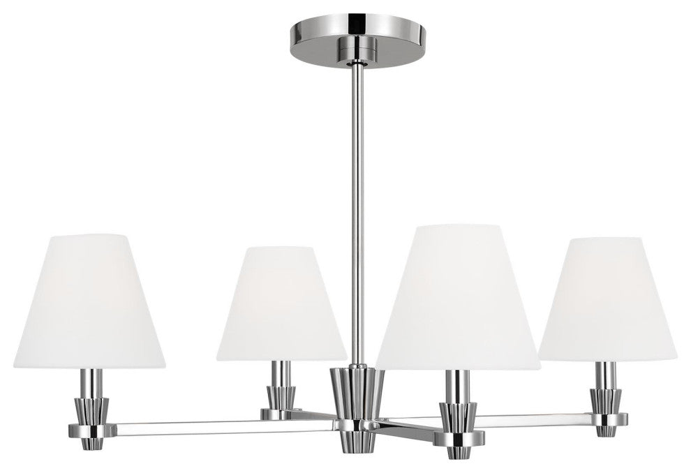 Paisley Medium Chandelier, Polished Nickel