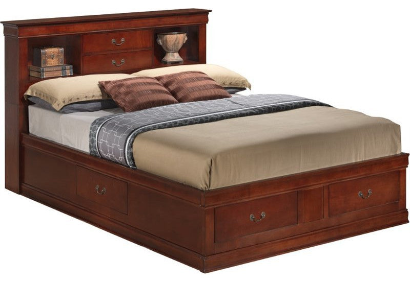 Merazo Storage Bed, Cherry, Full