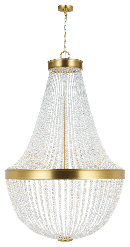 Summerhill Large Chandelier, Burnished Brass