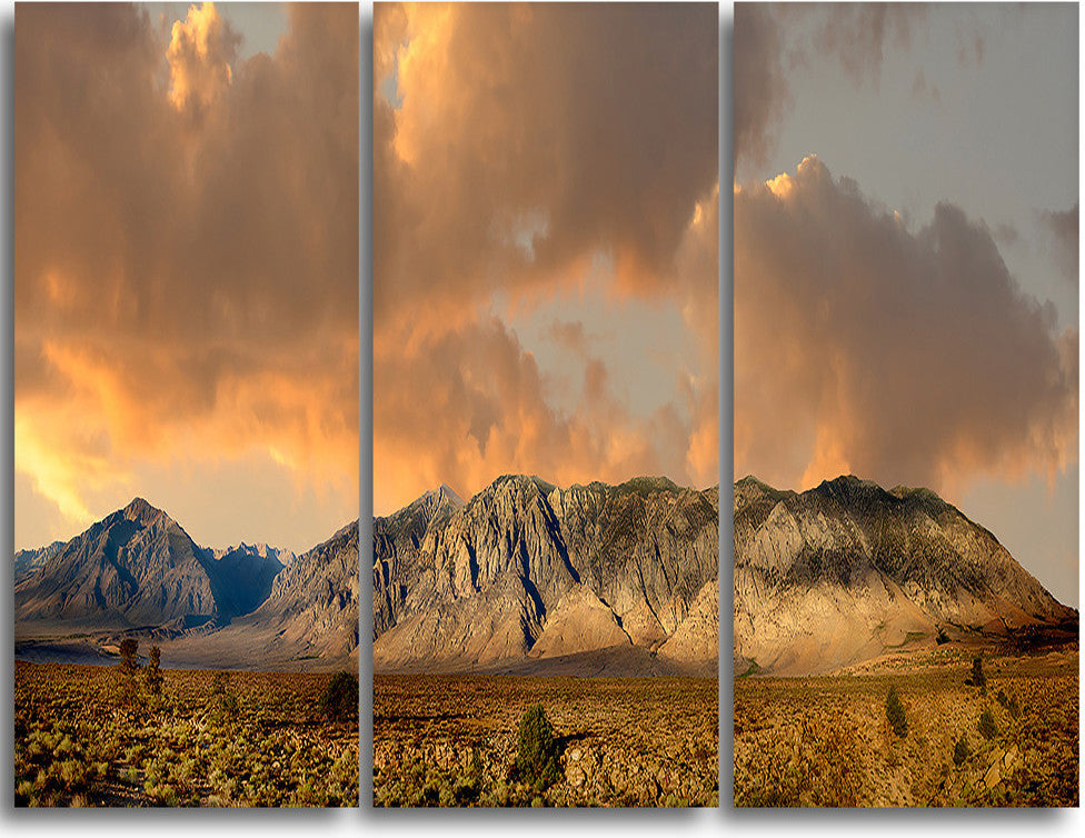 "Sierra Nevada Mountain" Metal Wall Art, 3 Panels, 36"x28"