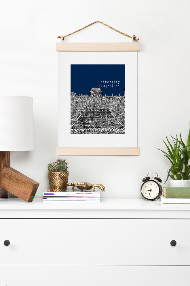 Deny Designs Bird Ave University of Michigan Navy Art Print