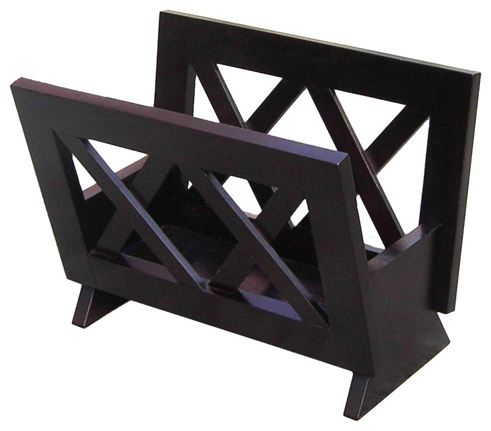 Contemporary Magazine Rack, Black