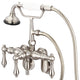 Vintage Classic Wall Mount Tub Faucet With Handshower, Brushed Nickel Finish Wit