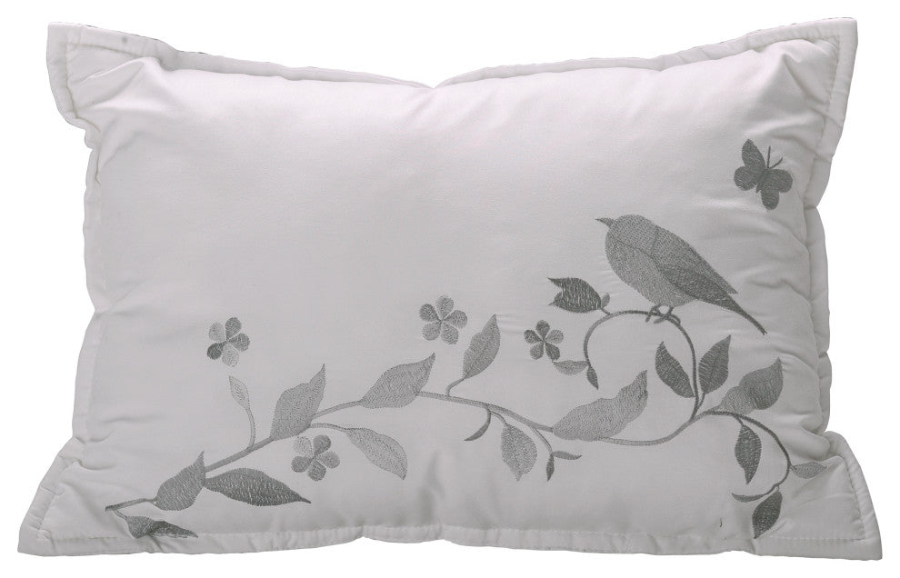 Birdsong 6-Piece Bed Spread Set, Gray, Queen, 90"x90"