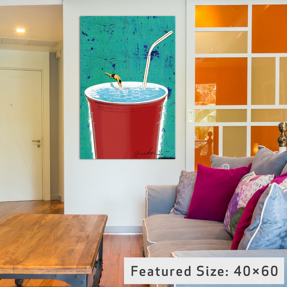 "Big Drink" Wrapped Canvas Art Print, 18x12x1.5