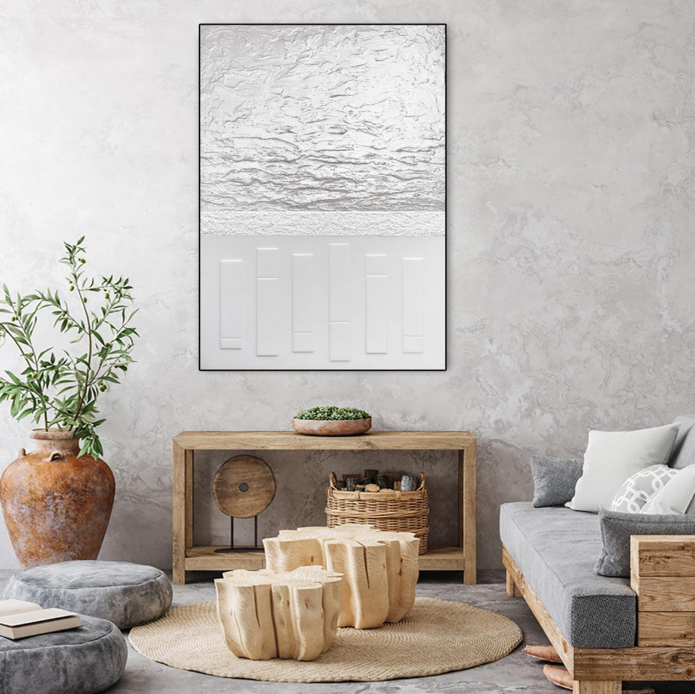 "Black And White Storm" Framed Canvas by Giant Art 24"x32"