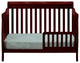 Baby Mile Eve 4-in-1 Convertible Crib With Guardrail, Cherry