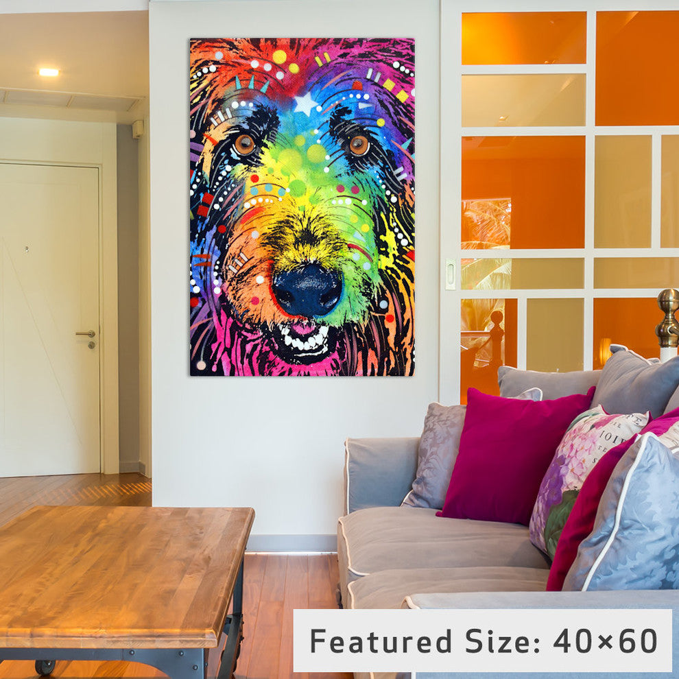 "IRISH WOLFHOUND" by Dean Russo, 26x18x1.5"