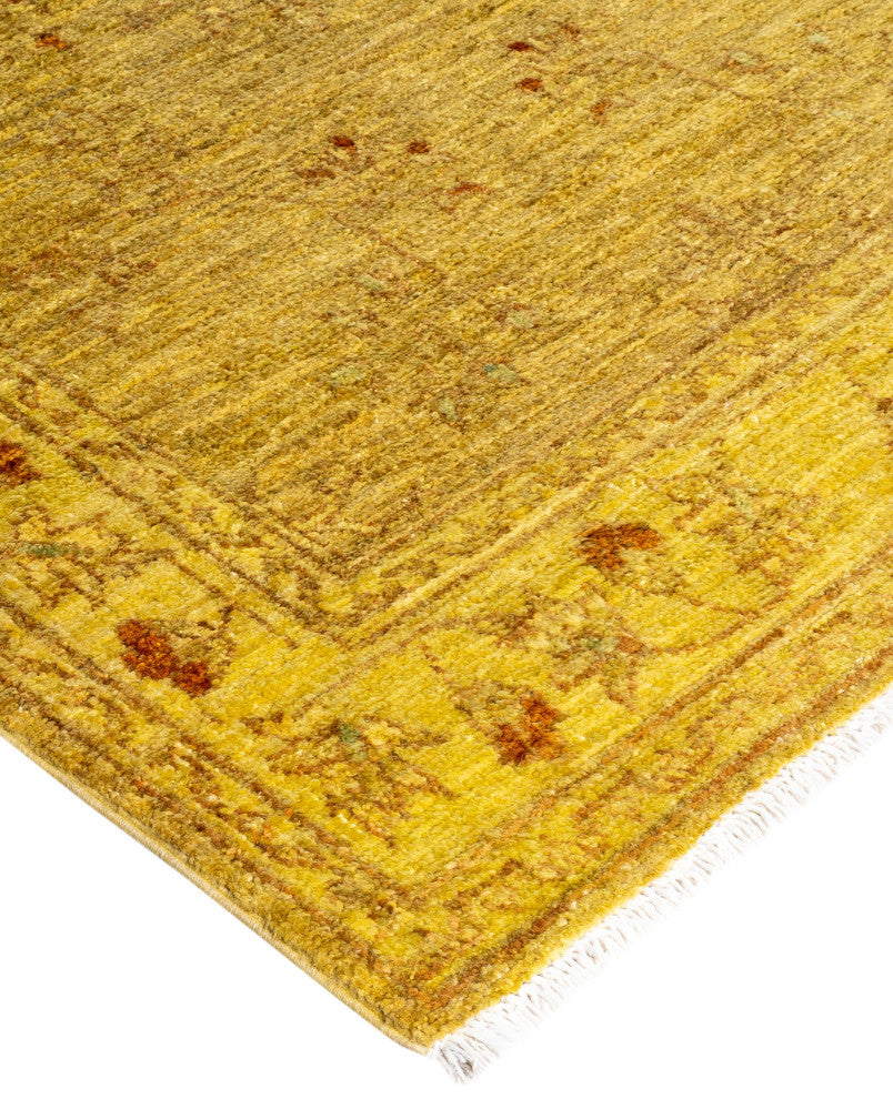 Overdyed One-of-a-Kind Hand-Knotted Area Rug Yellow, 3' 3" x 4' 9"