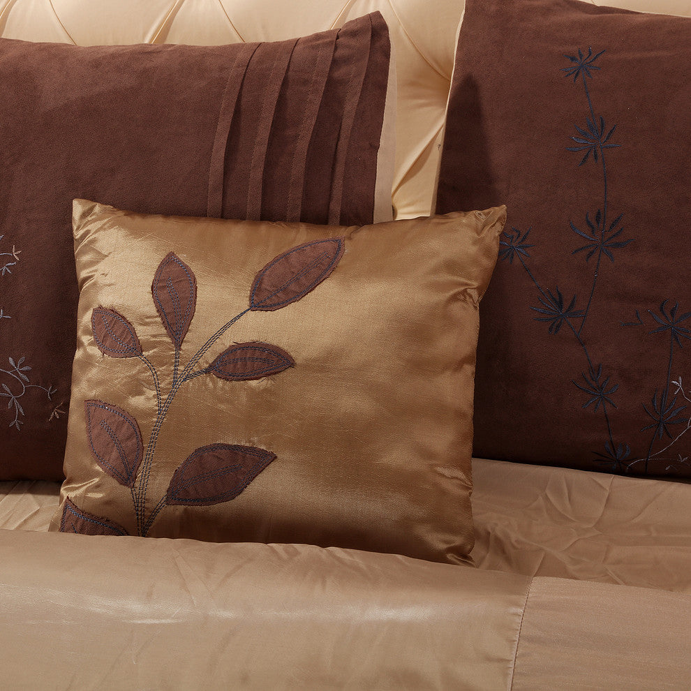 Back to Nature Comforter Set, Mocha, Twin, 6-Pc