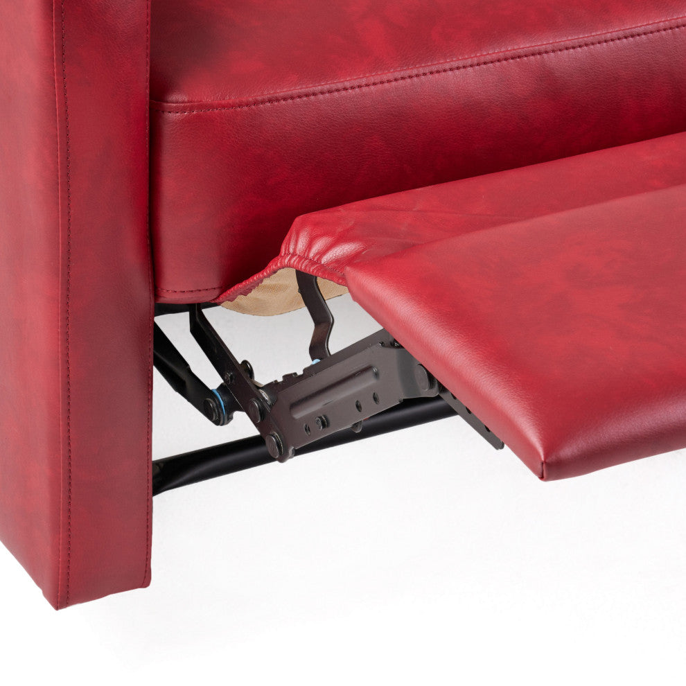 GDF Studio Teyana Red Leather Recliner Club Chair
