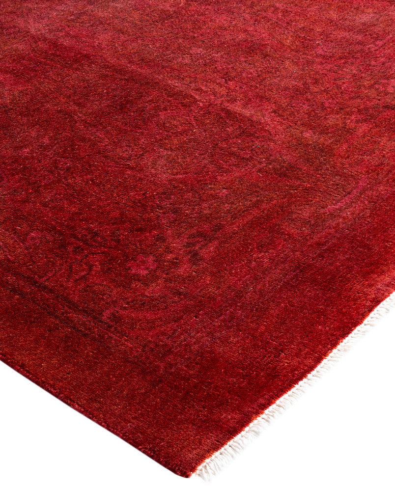 Overdyed One-of-a-Kind Hand-Knotted Area Rug Red, 5' 0" x 7' 1"