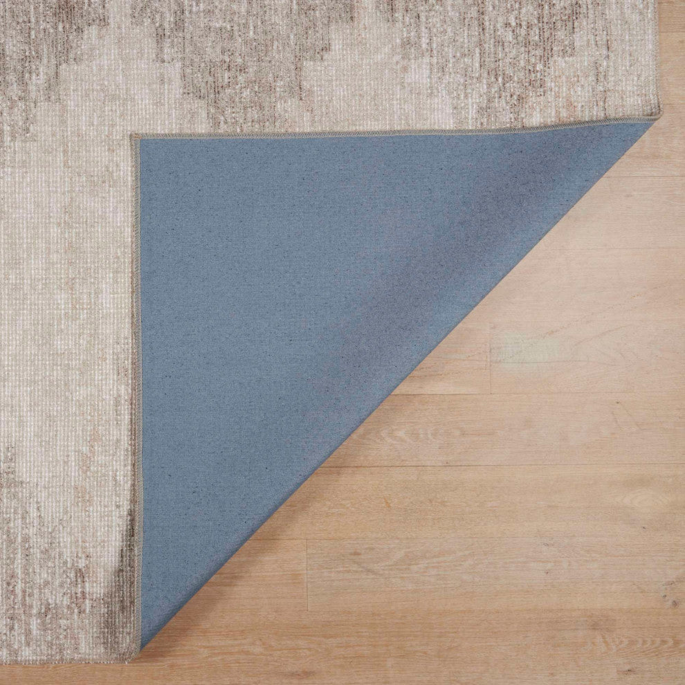 Avalon Diamond Border Area Rug, Natural, 5'x7'6"