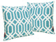 GDF Studio Raylan Indoor Dark Teal Arabesque Patterned Square Throw Pillow, Set
