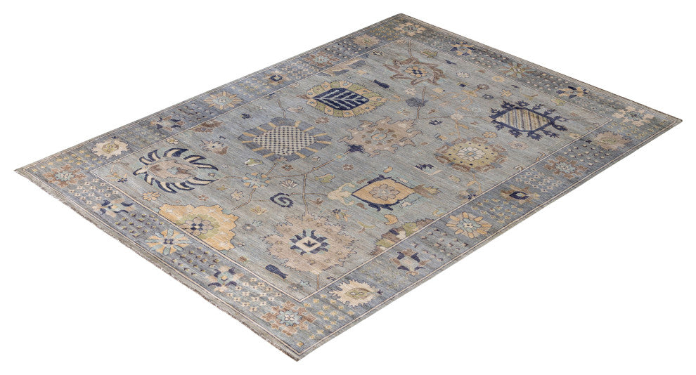 Oushak One-of-a-Kind Hand-Knotted Area Rug Light Gray, 10'0" x 13'8"