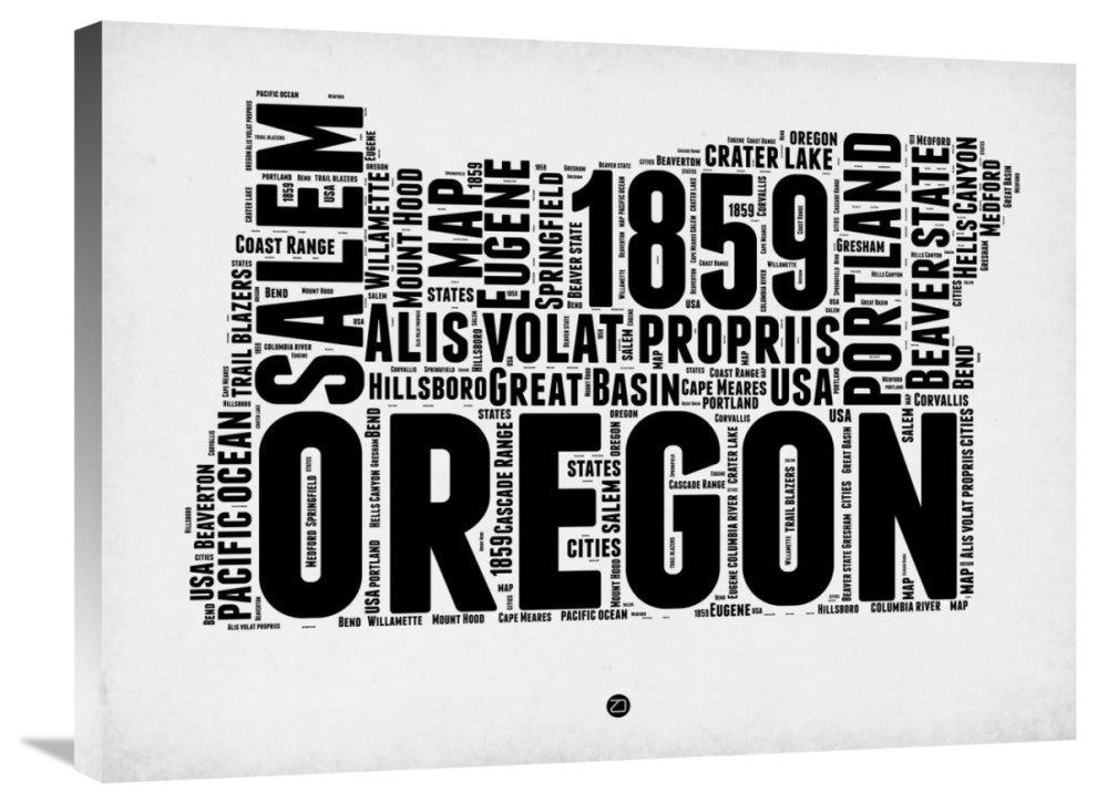 "Oregon Word Cloud 1" Fine Art Print