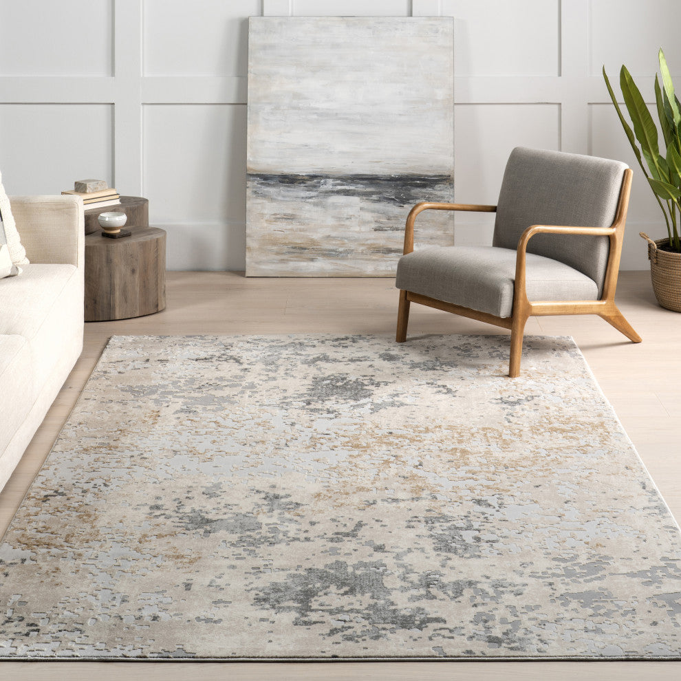 Nuloom Chastin Modern Abstract Area Rug, Beige 6'7"x9'