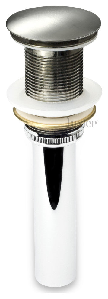 1-5/8" Push Pop-Up Drain Stopper No Overflow for Sink, Brushed Nickel