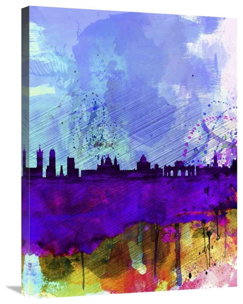 "Madrid Watercolor Skyline" Fine Art Print
