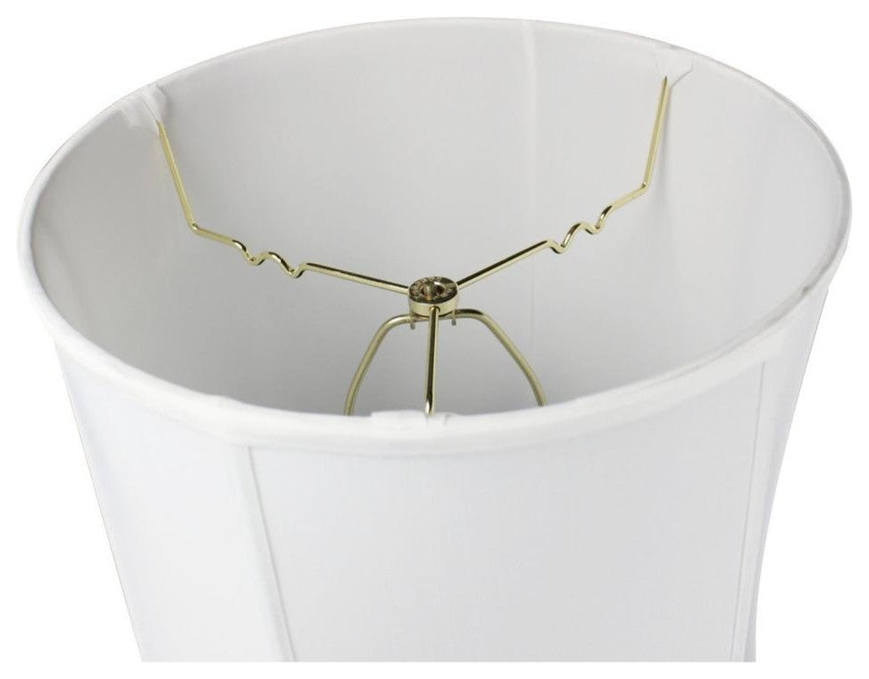 16x18x19 White Shantung Tall Drum Lampshade
