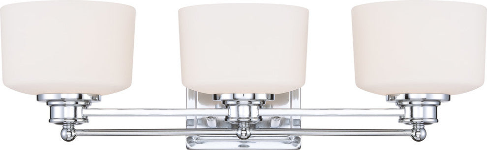 Contemporary Soho 3-Light Vanity, Polished Chrome Finish