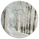 Winter Rural Road Among Frosted Trees, Forest Disc Metal Artwork, 23"