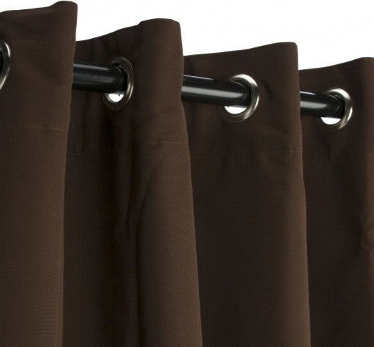Canvas Bay Brown Sunbrella Outdoor Curtain with Grommets, 96"x50"