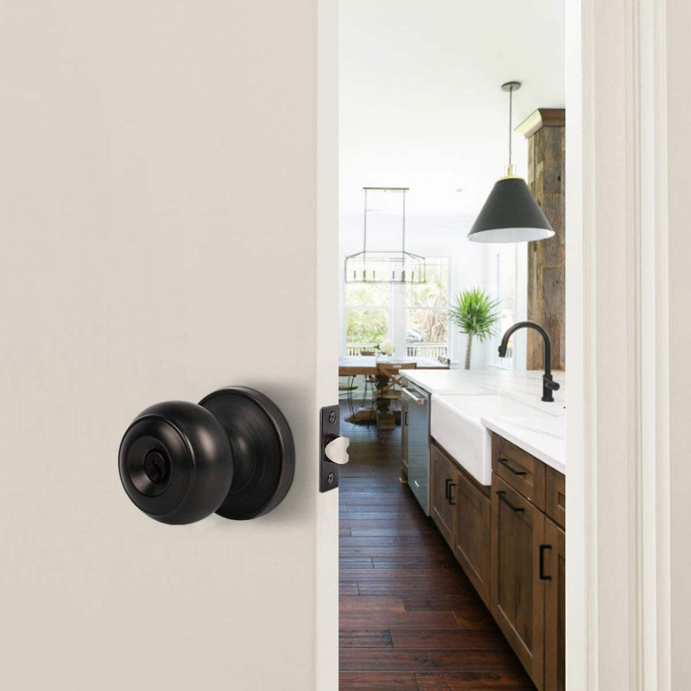 Keyed Entry Door Knob Exterior Doorknob with Key, 1 Piece Set