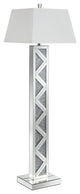 Coaster Carmen Contemporary Glass Geometric Base Floor Lamp in Silver