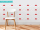 Wide Triangle Fabric Wall Decals, Set of 32, Red