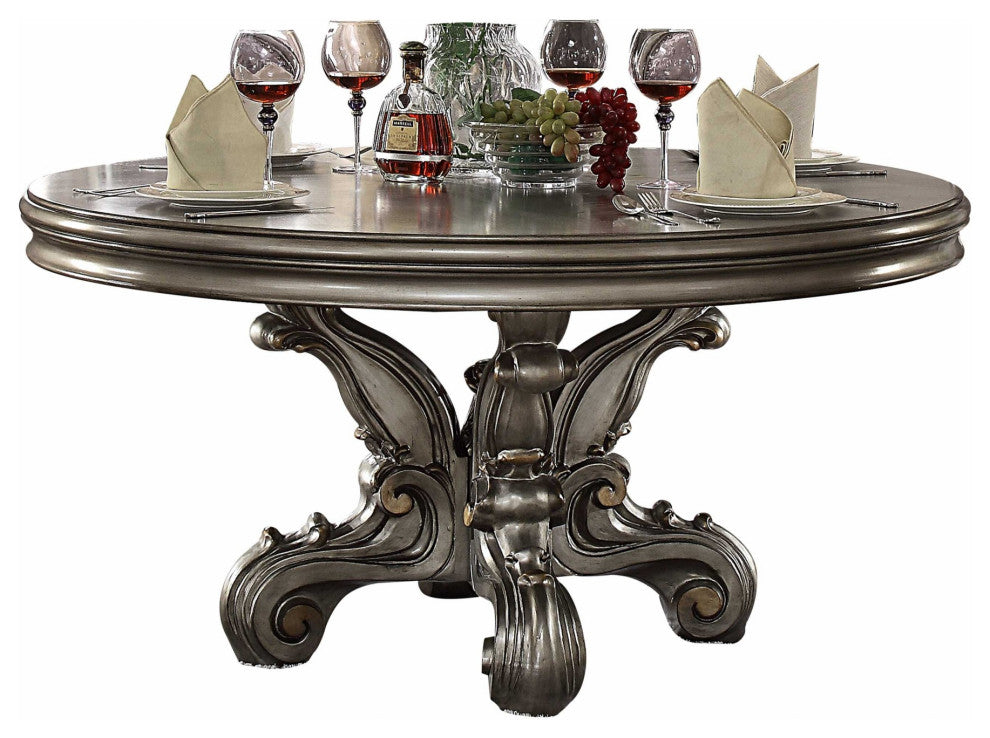 60" Gray Solid Wood Dining Table